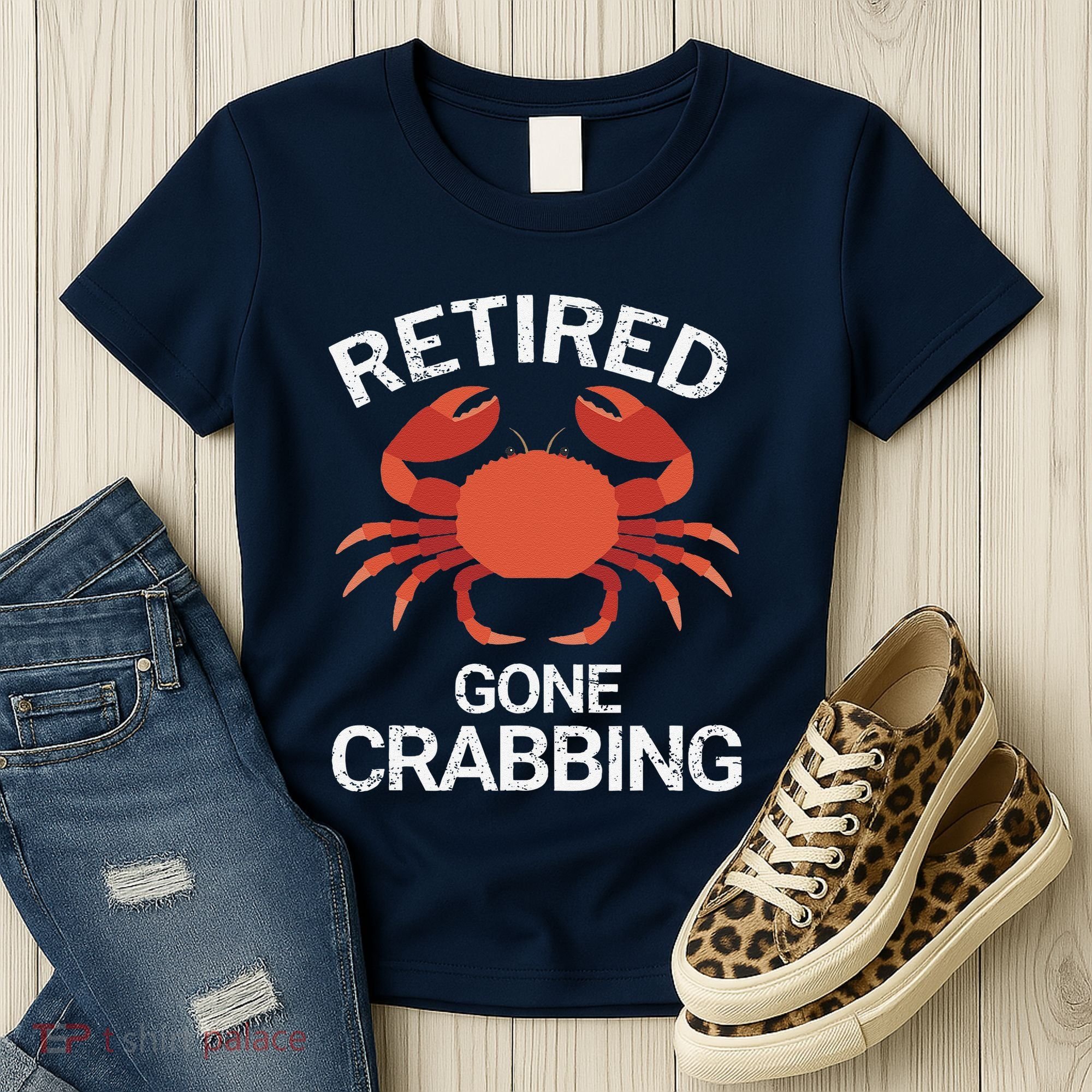 Retired Gone Crabbing Funny Crab Fishing Women's T-Shirt