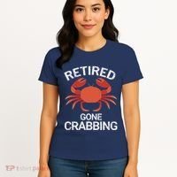 Retired Gone Crabbing Funny Crab Fishing Women's T-Shirt thumb 4