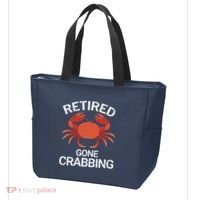 Retired Gone Crabbing Funny Crab Fishing Tote Bag thumb 3