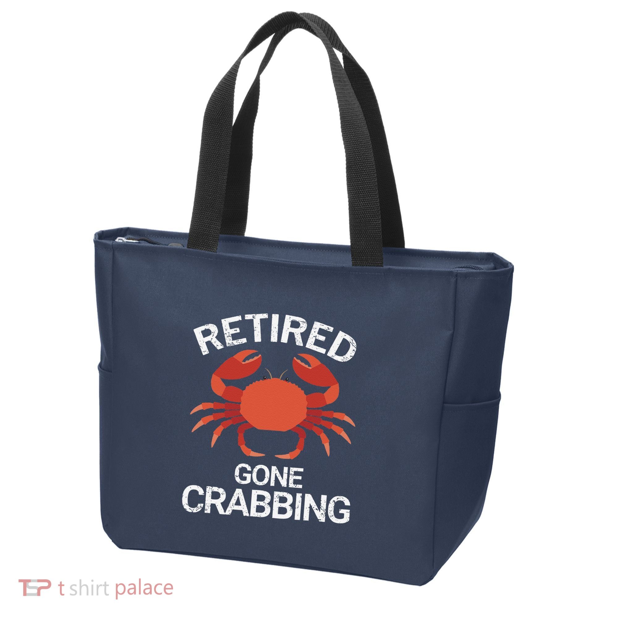 Retired Gone Crabbing Funny Crab Fishing Tote Bag