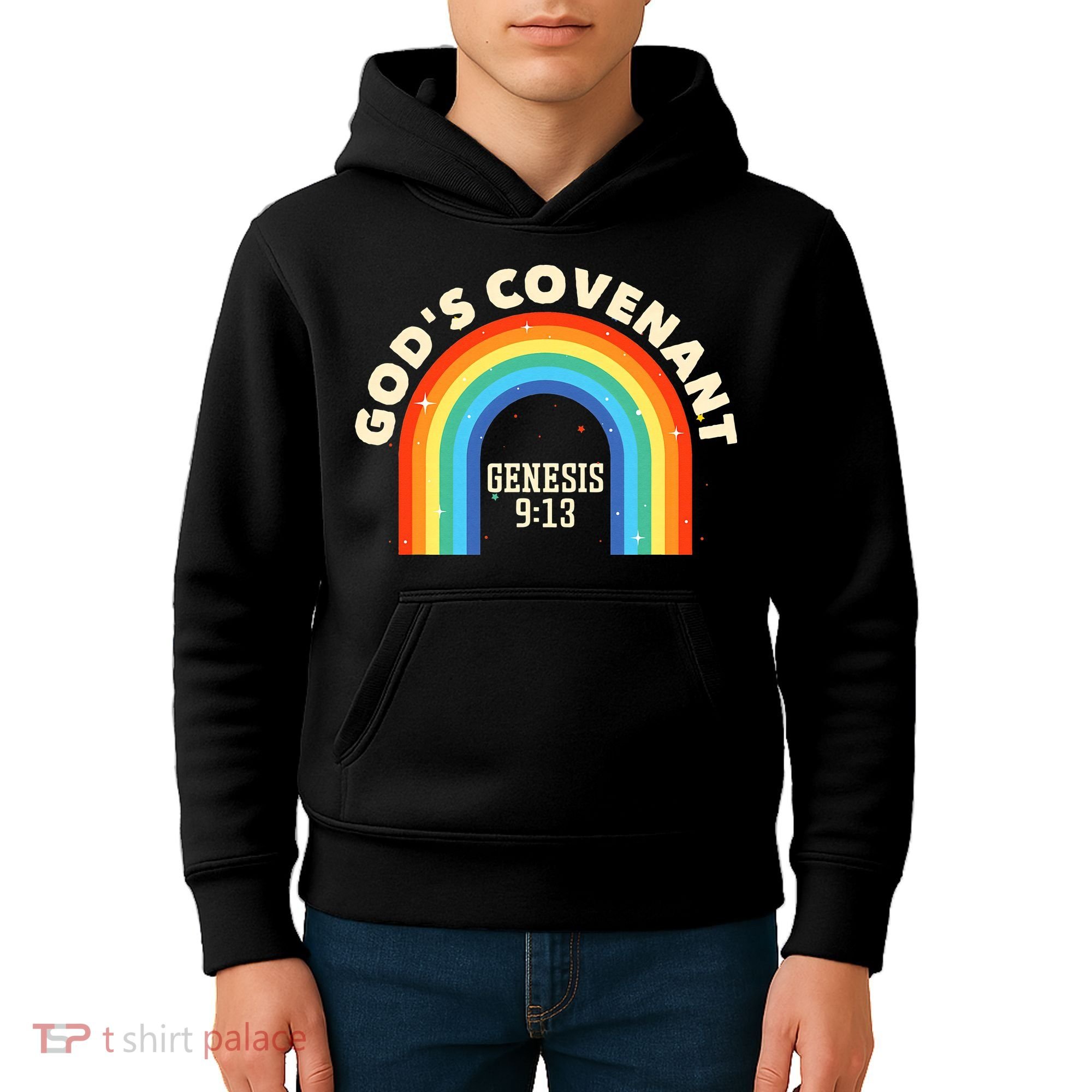 Rainbow God's Covenant Genesis 913 Bible Christian Lover Kids Hoodie