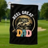 Reel Great Dad Fishing Golf Towel thumb 1