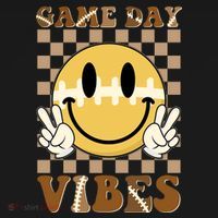 Retro Game Day Vibes Smiley Emoji Football Fan Women's Hoodie thumb 2