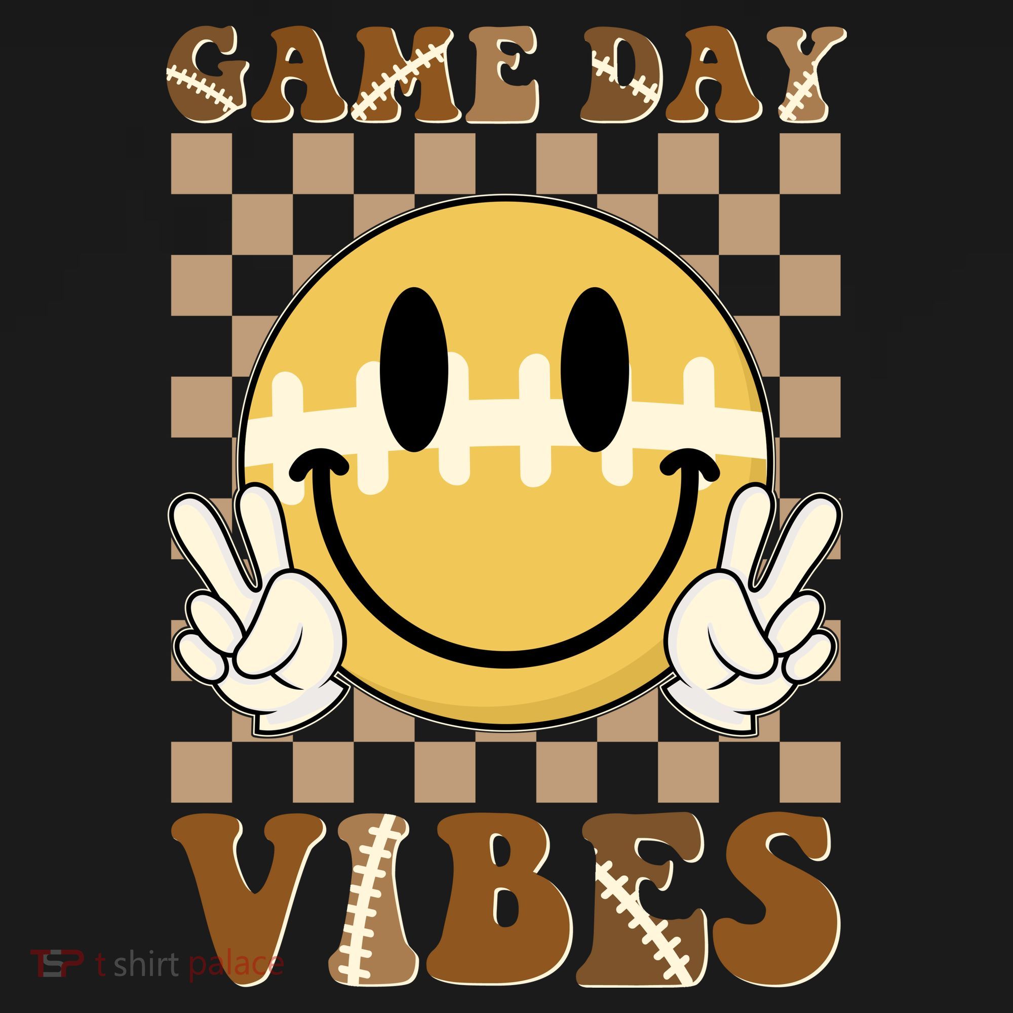 Retro Game Day Vibes Smiley Emoji Football Fan Mousepad