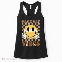 Retro Game Day Vibes Smiley Emoji Football Fan Women's Tank Top thumb 0
