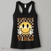 Retro Game Day Vibes Smiley Emoji Football Fan Women's Tank Top thumb 3