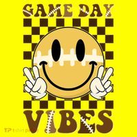 Retro Game Day Vibes Smiley Emoji Football Fan T-Shirt thumb 7