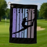 Retro Gymnast Dancing Dancer Gymnastics Girls Gift Golf Towel thumb 1