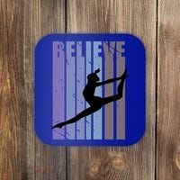 Retro Gymnast Dancing Dancer Gymnastics Girls Gift Coaster thumb 0