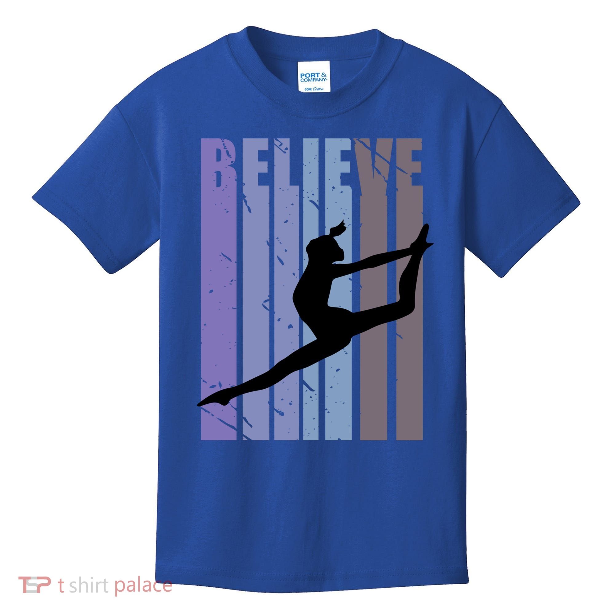 Retro Gymnast Dancing Dancer Gymnastics Girls Gift Kids T-Shirt