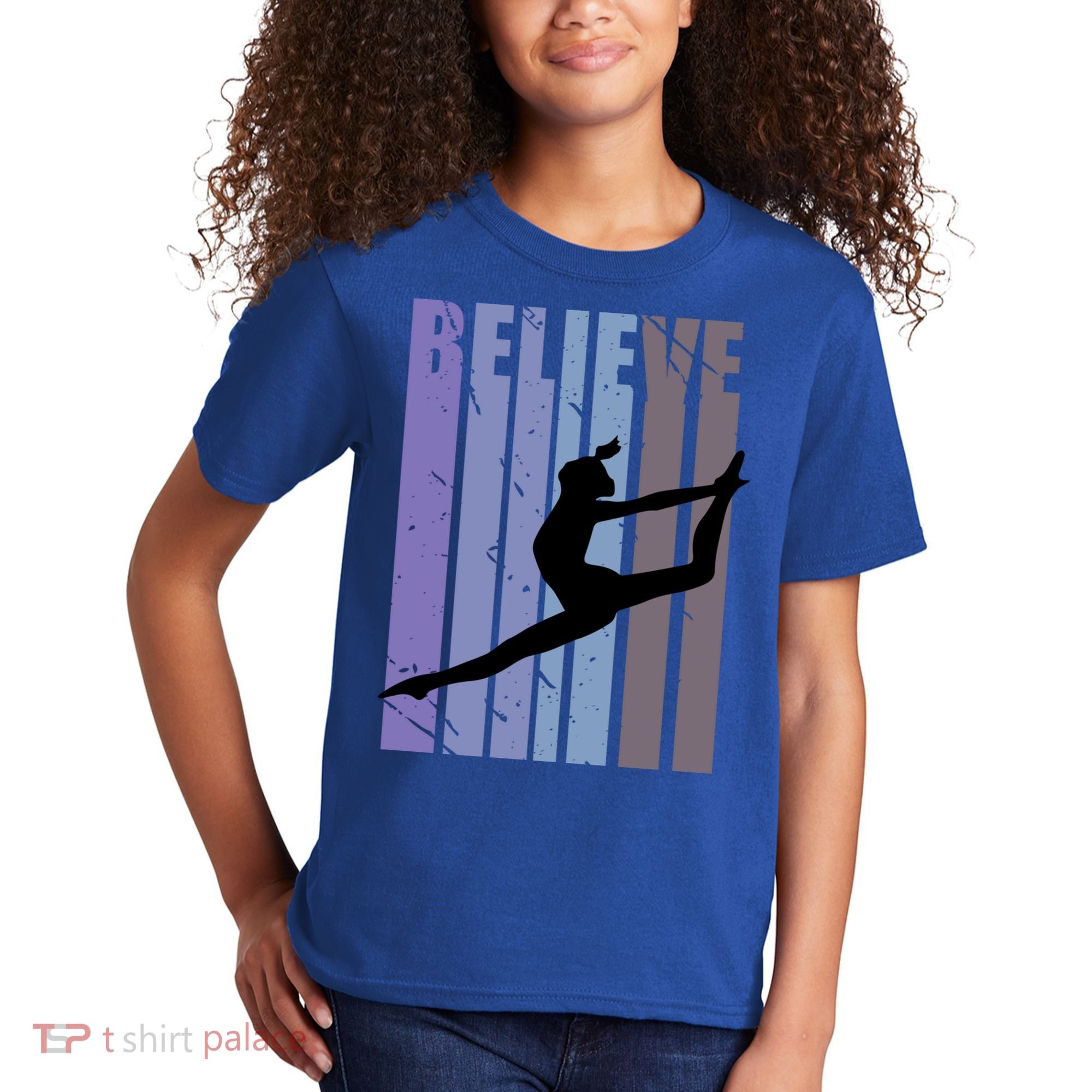 Retro Gymnast Dancing Dancer Gymnastics Girls Gift Kids T-Shirt