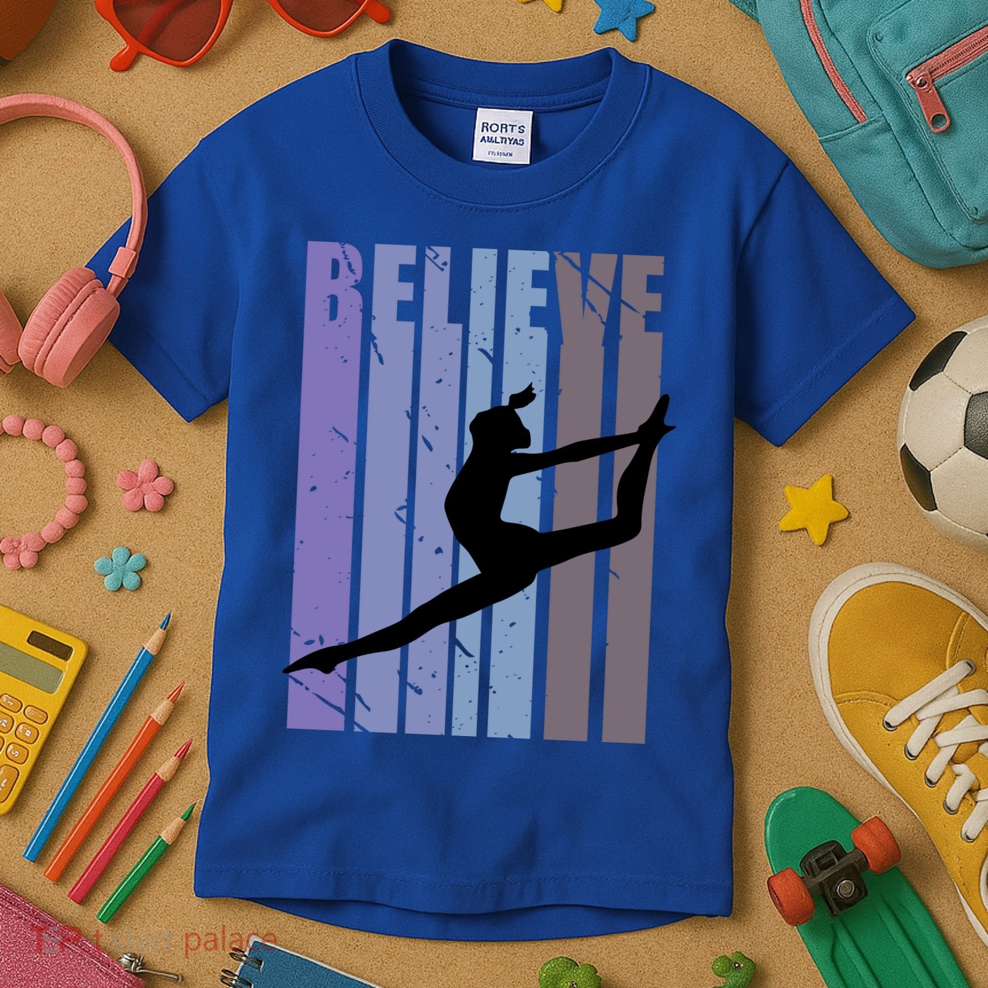 Retro Gymnast Dancing Dancer Gymnastics Girls Gift Kids T-Shirt