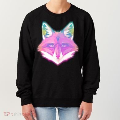 Retro Glowing Digital Polygon Fox Women's Sweatshirt