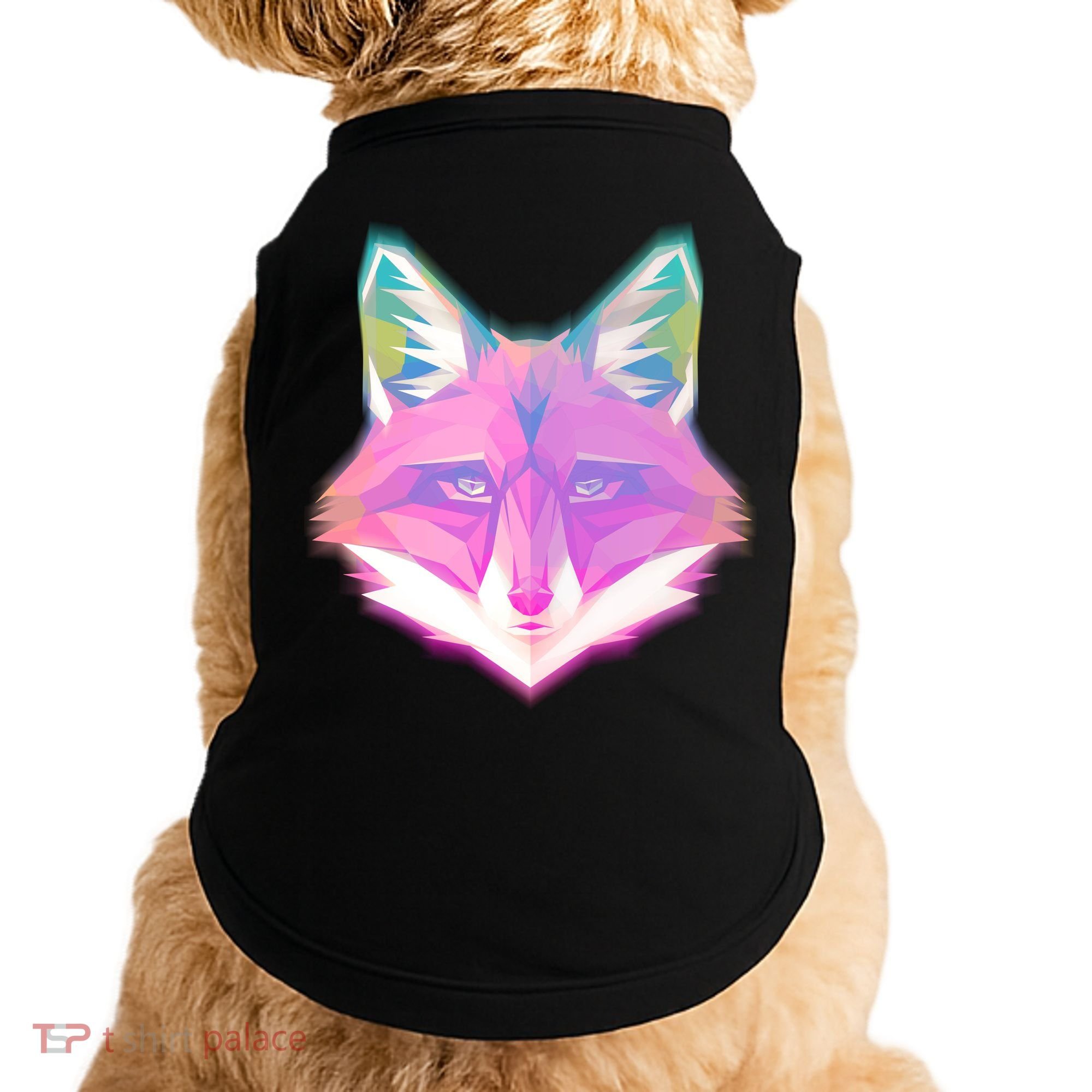 Retro Glowing Digital Polygon Fox Doggie Tank