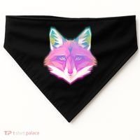 Retro Glowing Digital Polygon Fox USA-Made Doggie Bandana thumb 0