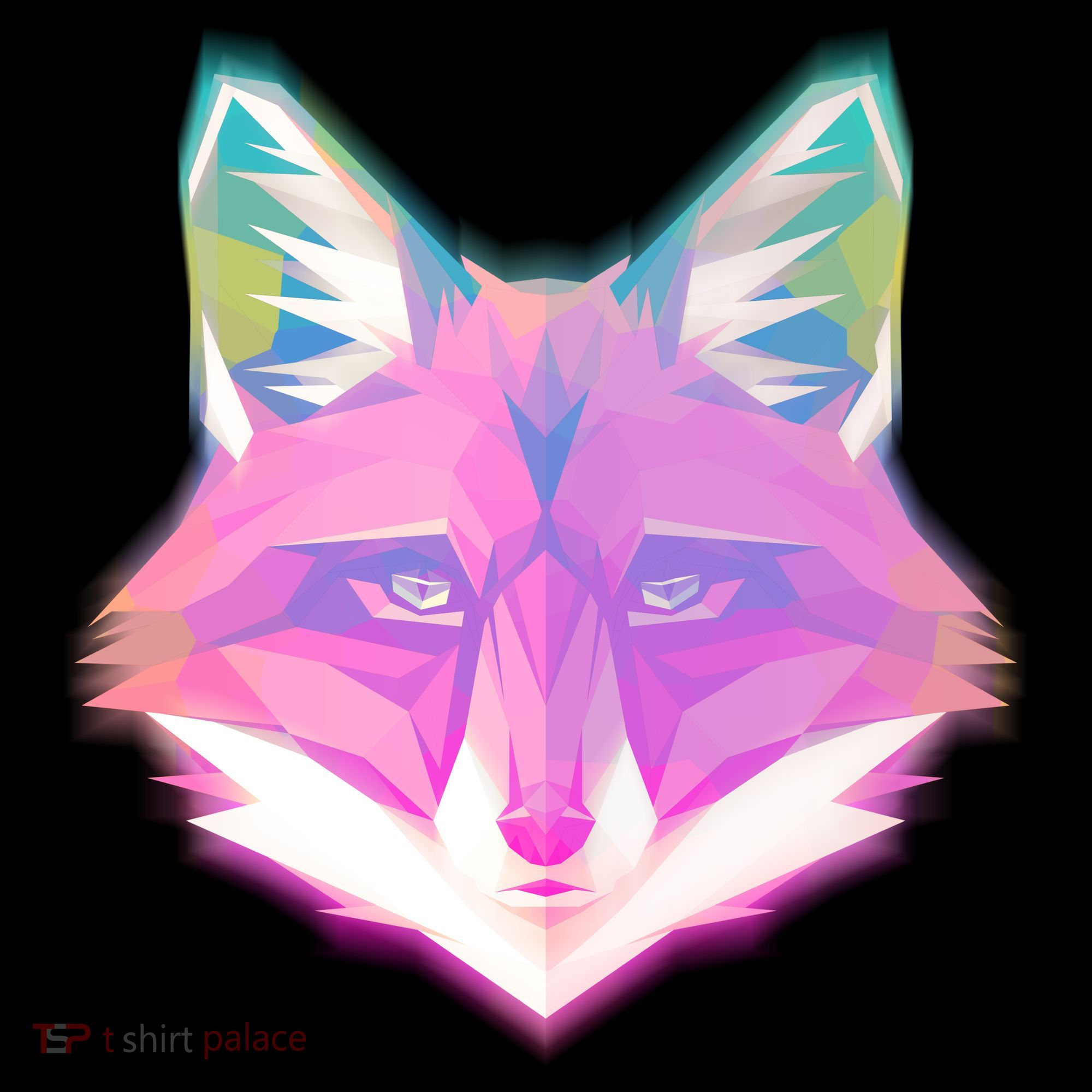 Retro Glowing Digital Polygon Fox Coffee Mug
