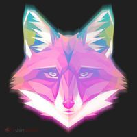 Retro Glowing Digital Polygon Fox Beanie thumb 2