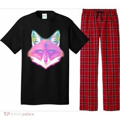 Retro Glowing Digital Polygon Fox Pajama Set