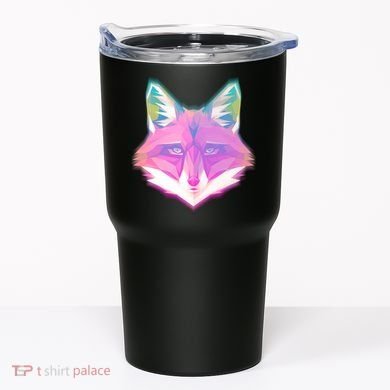 Retro Glowing Digital Polygon Fox Tumbler