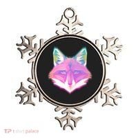 Retro Glowing Digital Polygon Fox Ornament thumb 0