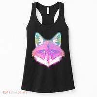 Retro Glowing Digital Polygon Fox Women's Tank Top thumb 0