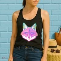 Retro Glowing Digital Polygon Fox Women's Tank Top thumb 2