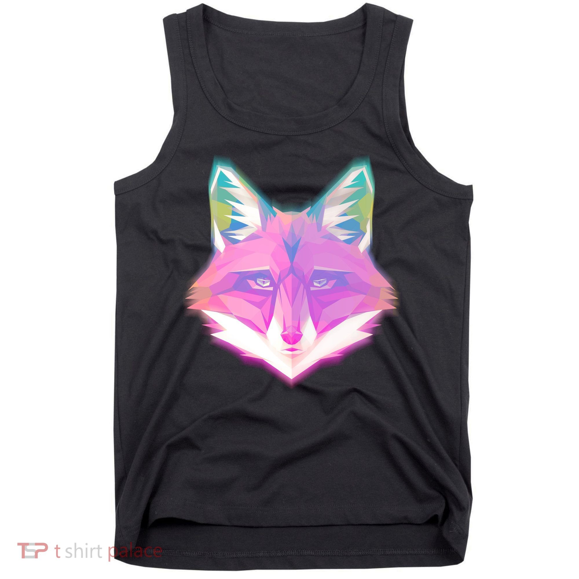 Retro Glowing Digital Polygon Fox Tank Top