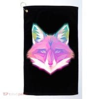 Retro Glowing Digital Polygon Fox Golf Towel thumb 0