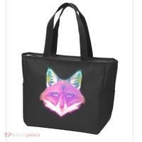 Retro Glowing Digital Polygon Fox Tote Bag thumb 3