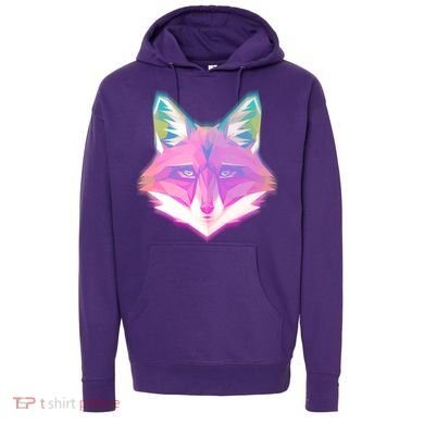 Retro Glowing Digital Polygon Fox Hoodie