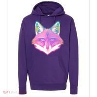 Retro Glowing Digital Polygon Fox Hoodie thumb 0