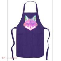 Retro Glowing Digital Polygon Fox Apron thumb 0
