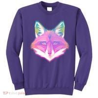 Retro Glowing Digital Polygon Fox Sweatshirt thumb 0