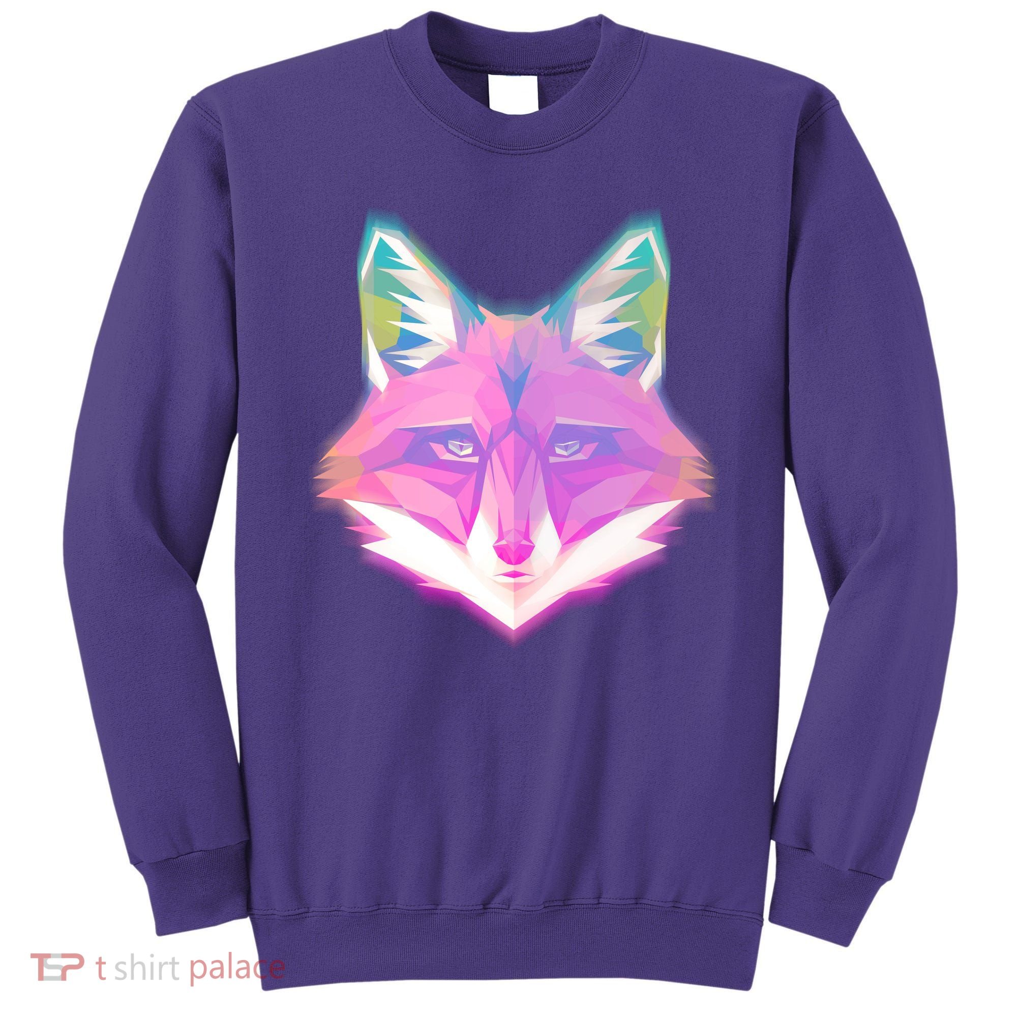 Retro Glowing Digital Polygon Fox Sweatshirt