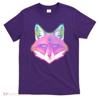 Retro Glowing Digital Polygon Fox T-Shirt