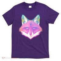 Retro Glowing Digital Polygon Fox T-Shirt thumb 0
