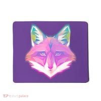 Retro Glowing Digital Polygon Fox Mousepad thumb 0