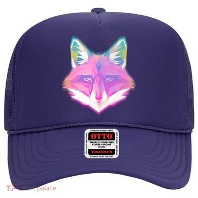 Retro Glowing Digital Polygon Fox Hat