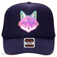 Retro Glowing Digital Polygon Fox Hat thumb 0