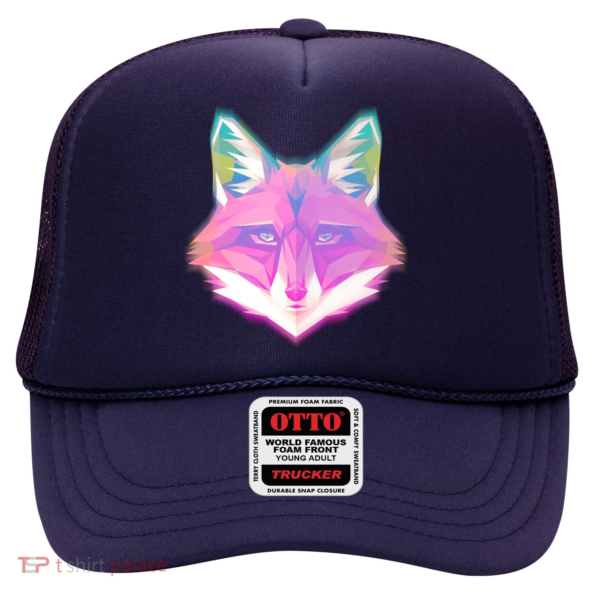 Retro Glowing Digital Polygon Fox Hat