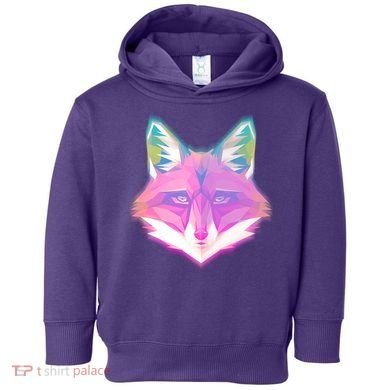 Retro Glowing Digital Polygon Fox Toddler Hoodie