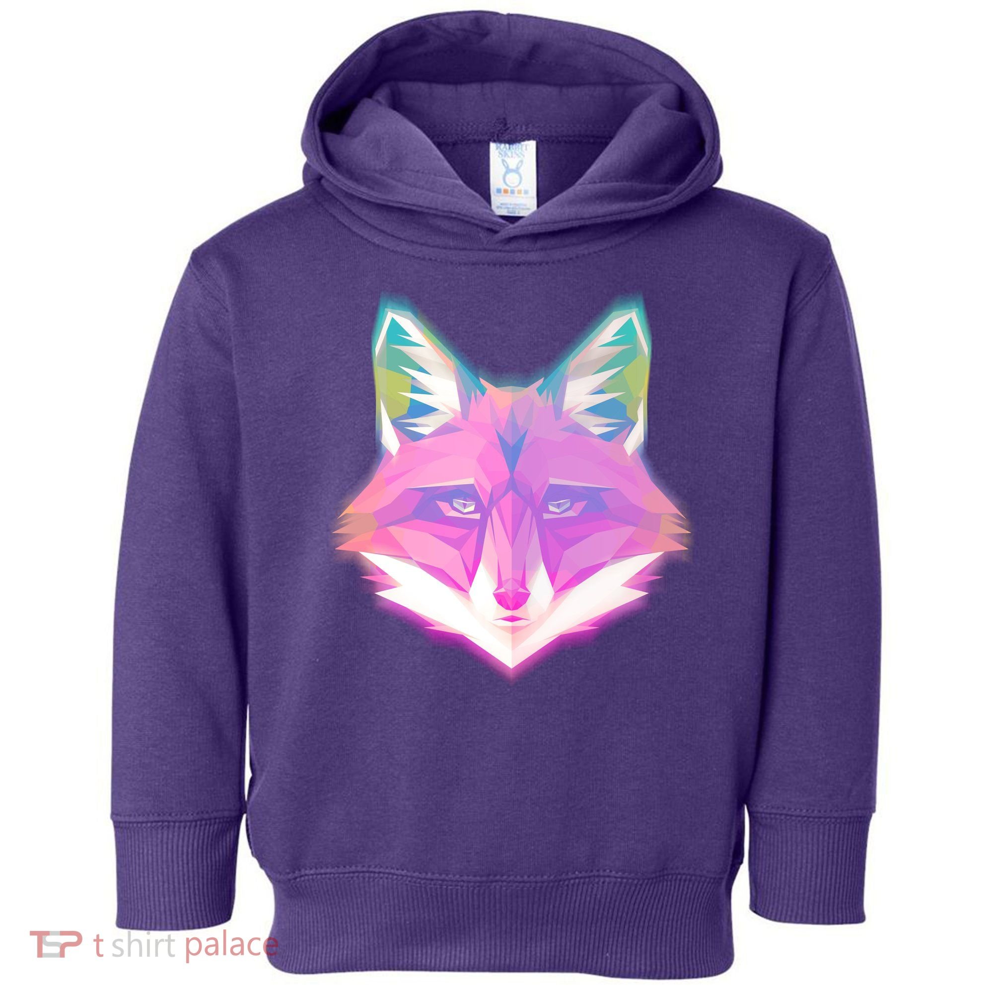 Retro Glowing Digital Polygon Fox Toddler Hoodie