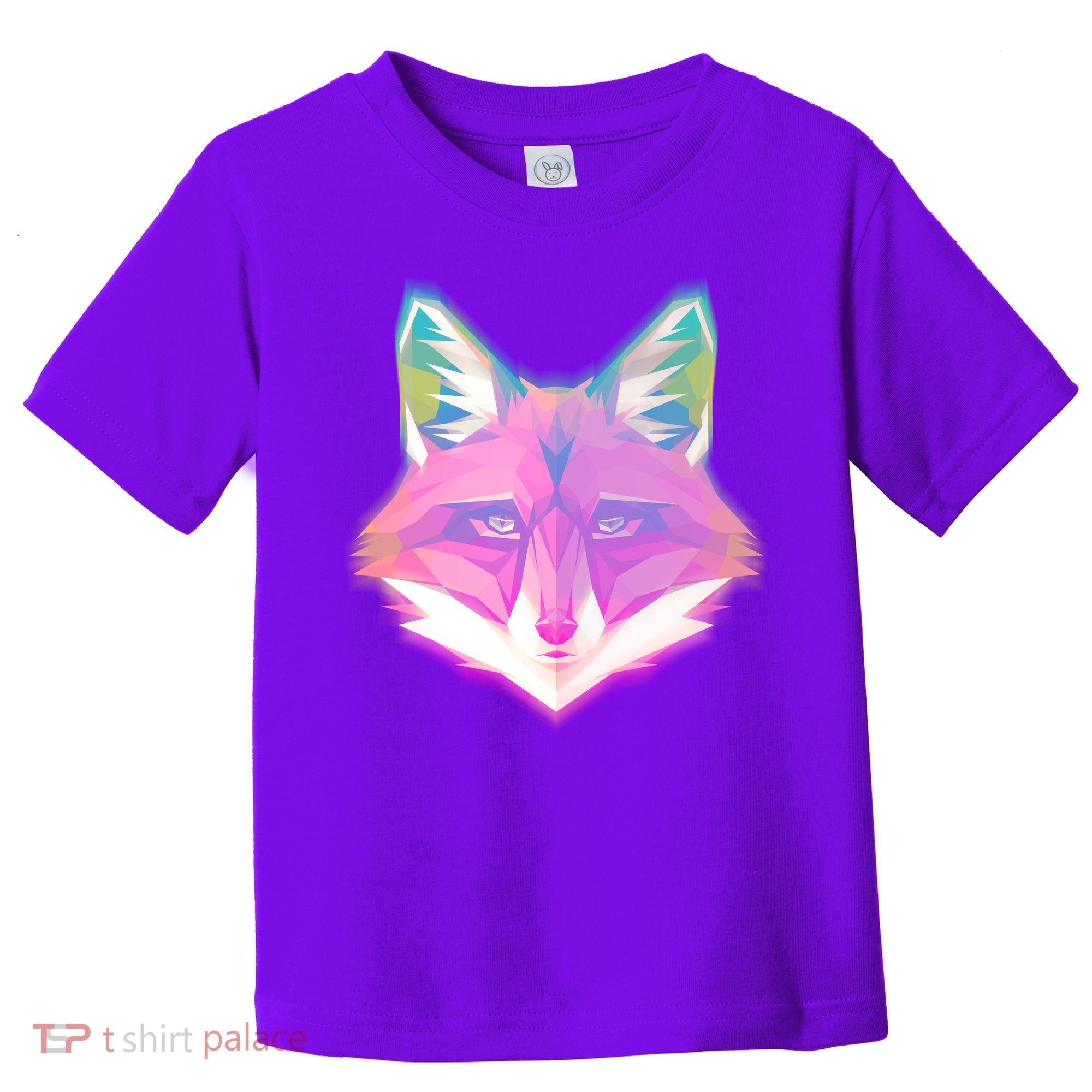 Retro Glowing Digital Polygon Fox Toddler T-Shirt