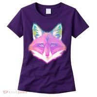 Retro Glowing Digital Polygon Fox Women's T-Shirt thumb 0