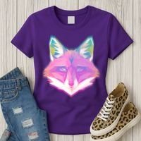 Retro Glowing Digital Polygon Fox Women's T-Shirt thumb 3