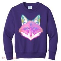Retro Glowing Digital Polygon Fox Kids Sweatshirt thumb 0