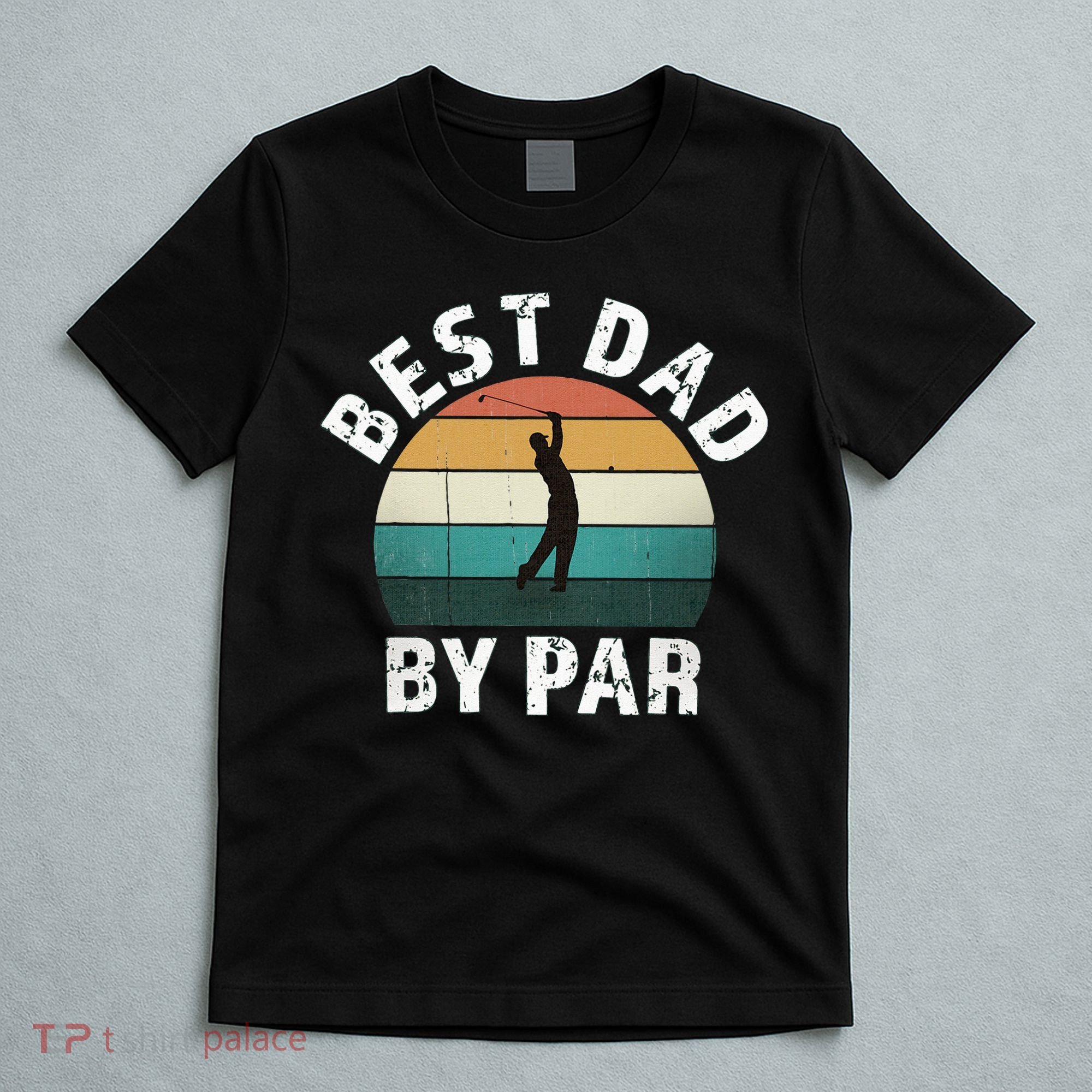 Retro Golfer Dad Fun Vintage Sunset Father Playing Golf Pun T-Shirt