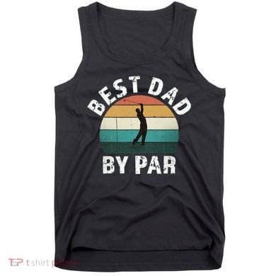 Retro Golfer Dad Fun Vintage Sunset Father Playing Golf Pun Tank Top