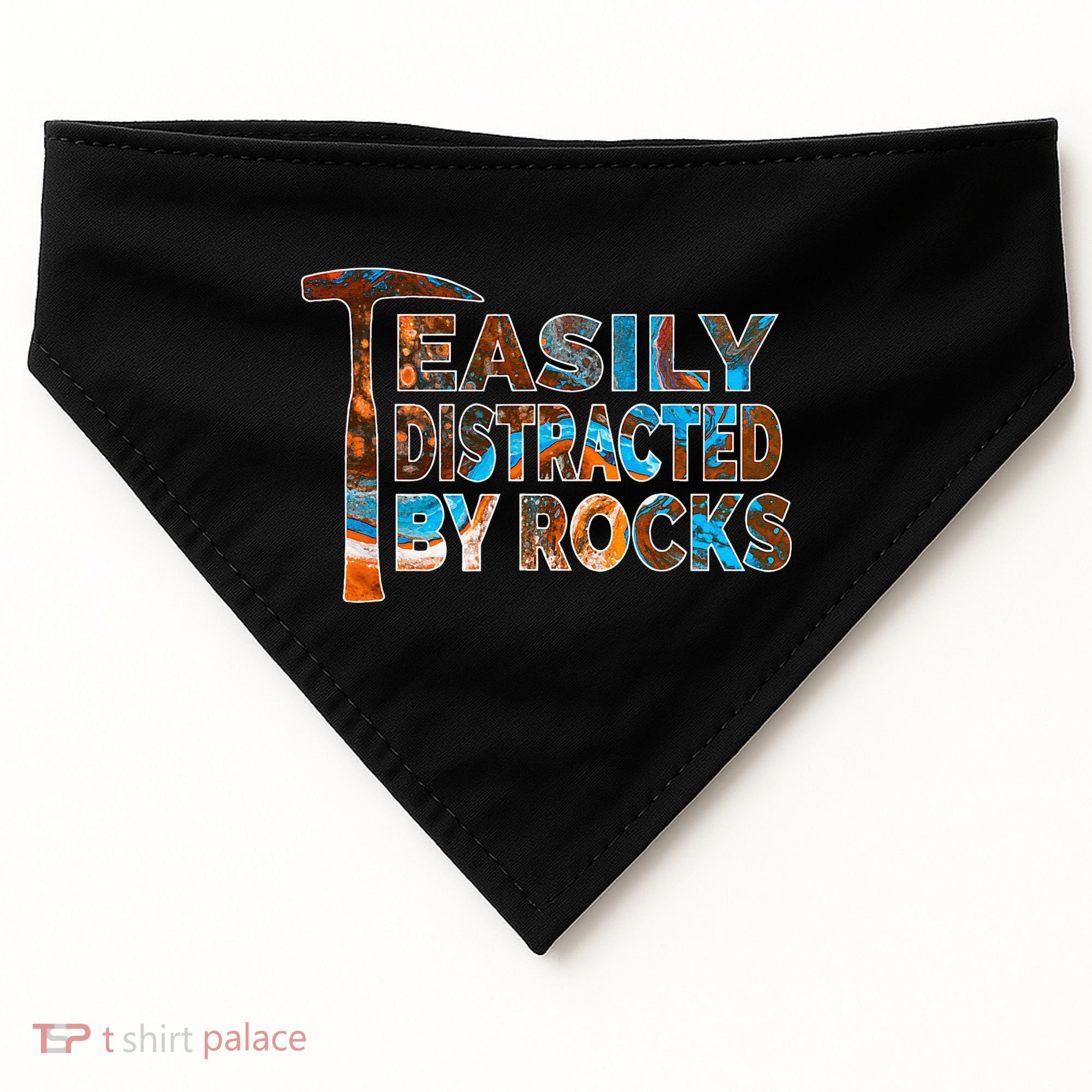 Rock Geology Easily Distracted By Rocks Rockhound USA-Made Doggie Bandana