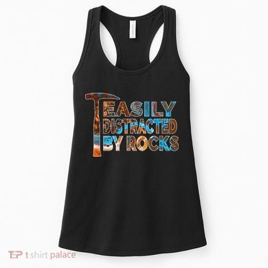 Rock Geology Easily Distracted By Rocks Rockhound Women's Tank Top